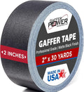 Gaffer Power Proudly Made in The USA, Real Professional Grade Gaffer Tape, Heavy Duty Gaffers Tape, Non-Reflective, Multipurpose Cord Tape. 2 Inches x 30 Yards, Black