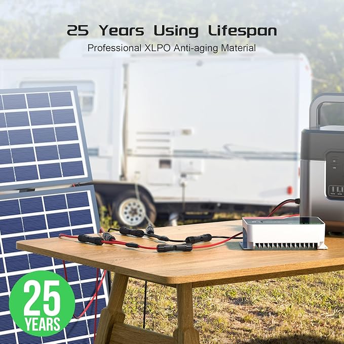 Bateria Power Solar Connectors 30A Y-Branch Cable, Solar Cable Parallel Adaptor in Pair with 2 Spanners for Solar Panel