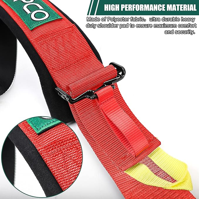 BESTZHEYU 5-Point Racing Harness Set SFI with Ultra Comfort Heavy Duty Shoulder Pads