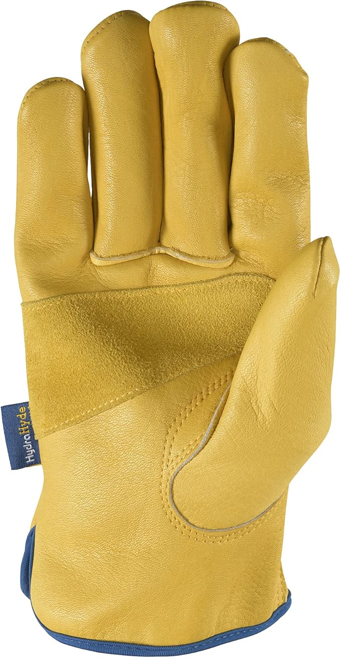 Wells Lamont mens Work Gloves (Large Pack of 1 US) and Wells Lamont unisex adult Men's Water Resistant Leather Work Gloves (Large Pack of 1 US)