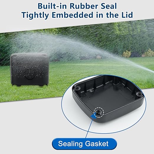 Weatherproof Junction Box,Nineleaf IP66 Waterproof Electrical Project Boxes PVC/ABS Plastic Enclosure Box CCTV Watertight 4.9 x 3.3 x 2.3 inch,Black,with 4PK 20mm Cable Gland
