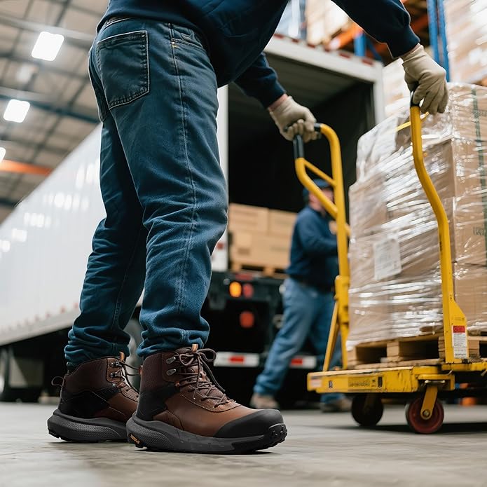 NORTIV 8 Composite Toe Boots for Men – Waterproof Lightweight Non-Slip ASTM F2412-24 & ASTM F2913-24 Safety Work Boots for Warehouse & Construction VaporGuard-Nano