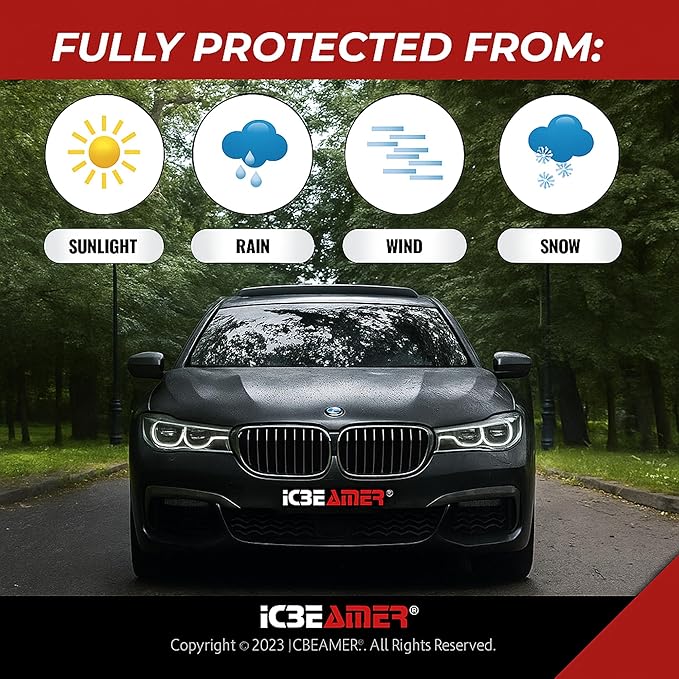 [Upgraded 2025] ICBEAMER 37.8" 980mm Sunroof Wind Deflector,Universal Fit Tinted Moonroof Visor for Deflecting Noise, Rain and Windy Weather, Car Accessories Sun Shade Dark Smoke Smooth/Waterproof