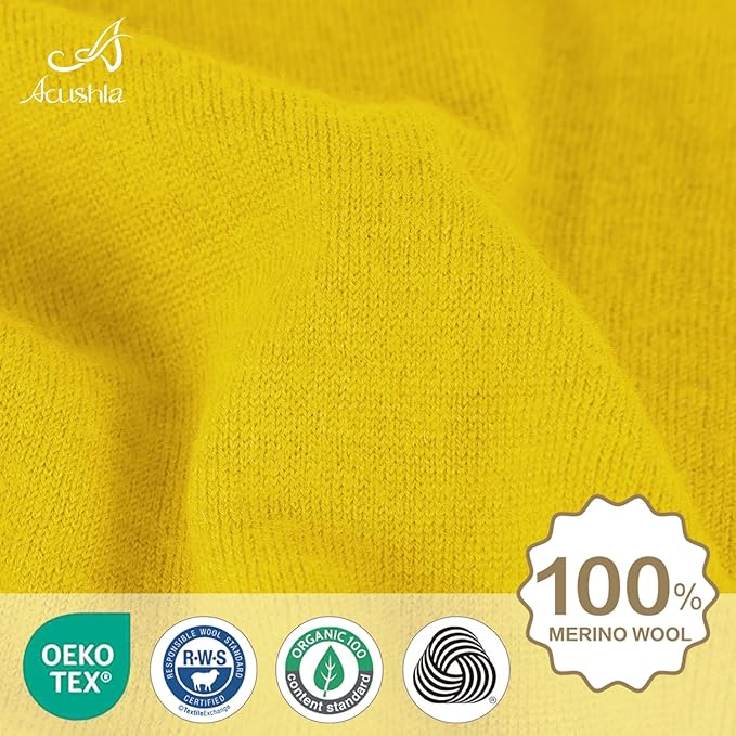 ACUSHLA 100% Merino Wool Neck Gaiter for Men & Women Ski Face Mask Winter Scarf Neck Warmer All Weather, Midweight Maple Leaf