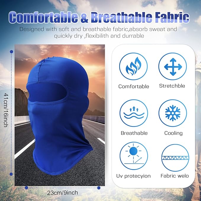 30 Pcs Balaclava Ski Face Mask Full Face Cover Mask UV Protection Cooling Neck Gaiter Summer for Men Women Winter Outdoor