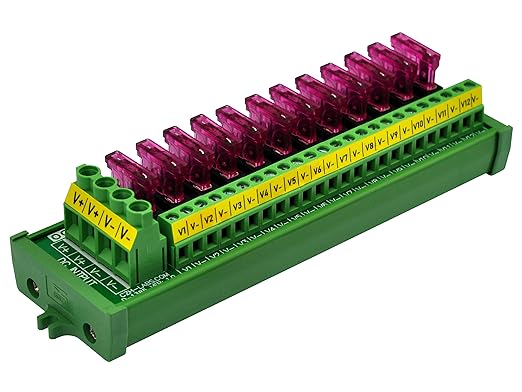 DC Power Fuse Distribution Strip Module (12 Position, Screw Mount)
