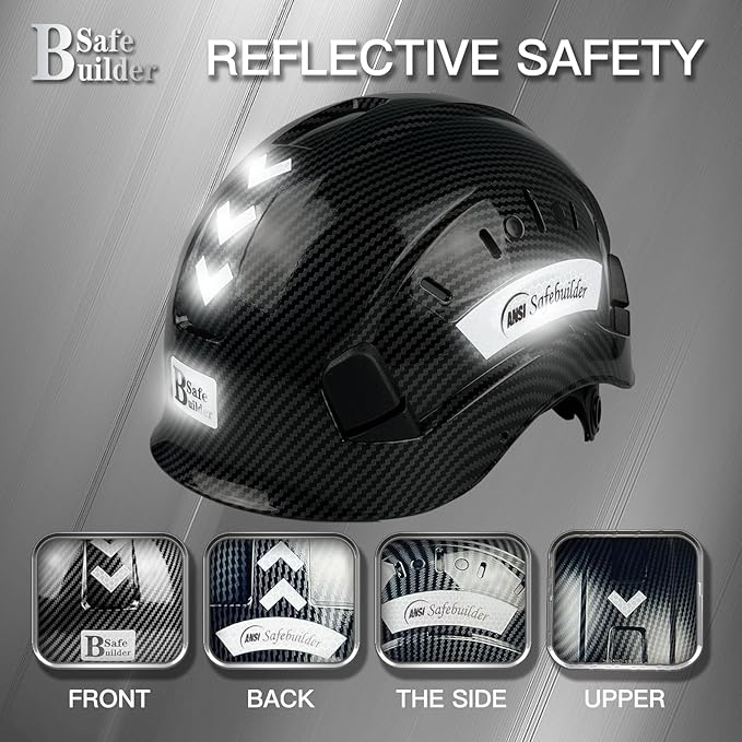 Construction Safety Helmet ABS Hard Hat Adjustable Ventilation System Hardhats Industrial Work Head Protection for Men Certified ANSI/ISEA Z89.1