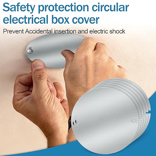 6 Pack 54C1R Round Galvanized Steel Electrical Box Cover for Flat 4 inch Round Box (6 Pack)