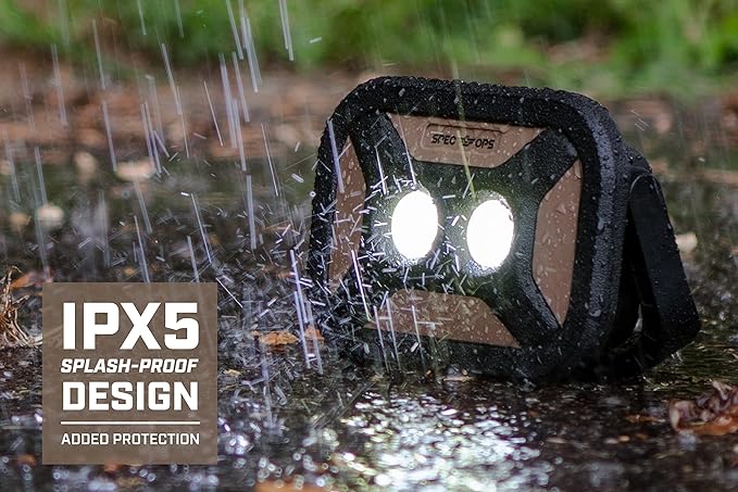 Spec Ops Tools Rechargeable LED Work Light, 800 Lumens, Waterproof, Magnetic Base, 3 Light Modes, 3percent Donated to Veterans, SPEC-FLASHW