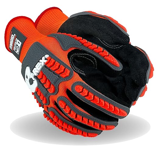 MAGID T-REX Flex Series Sandy Nitrile Coated Knit Impact Gloves, 144 Pairs, 8/Medium, TRX400