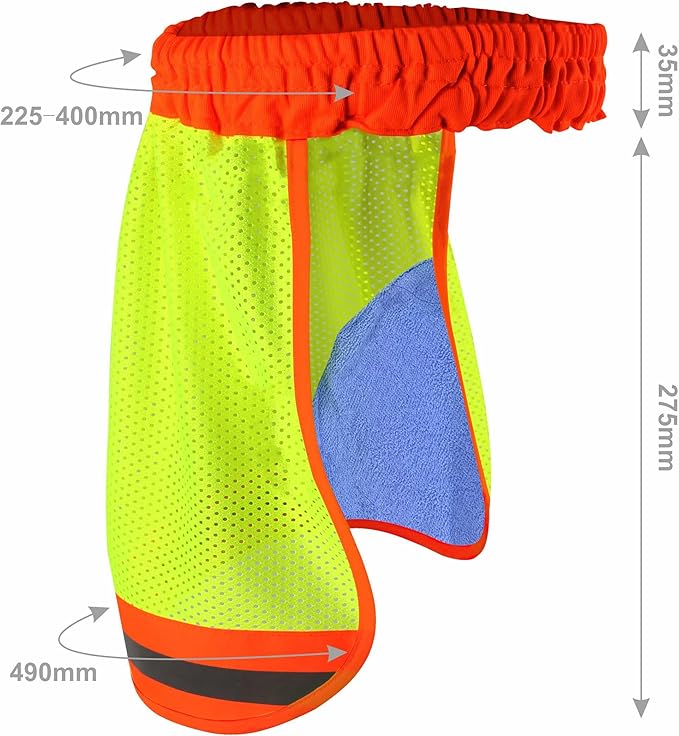 High Visibility Neck Sun Shield with Reflective Stripe