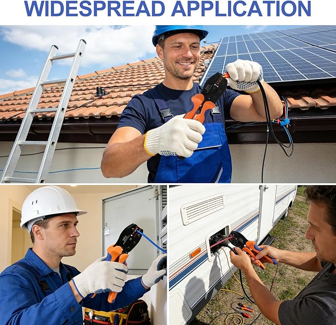 WMT Solar Crimping Tool for MC4 Connectors, Professional PV Cable Crimper for 14-10AWG(2.5/4/6mm²), Solar Panel Connectors Wire Installation