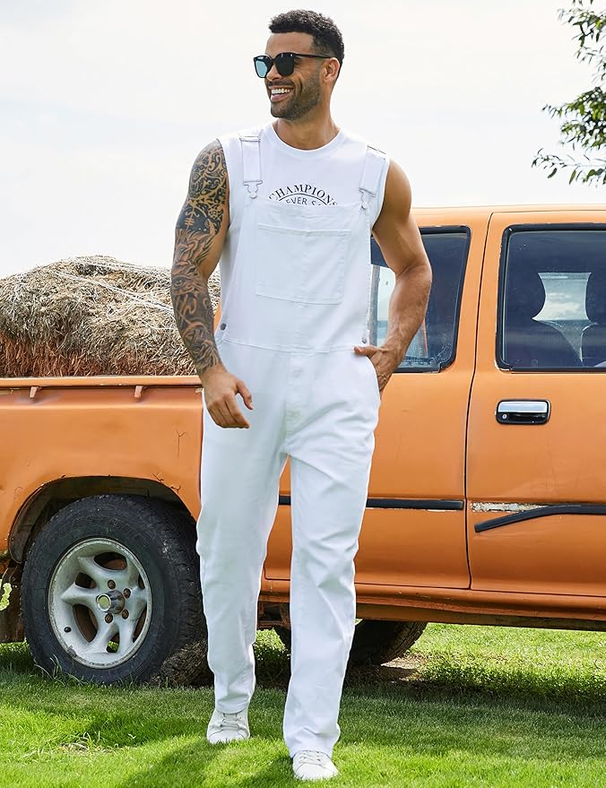 Overalls for Men Fashion Coveralls Work Utility Denim Women Bib Jumpsuit with Pockets