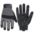 HANDLANDY Working Gloves for Men & Women, Safety Work Gloves with Grip for Warehouse Construction Garden Yard Outside (Grey-Grip, Large (Pack of 1))