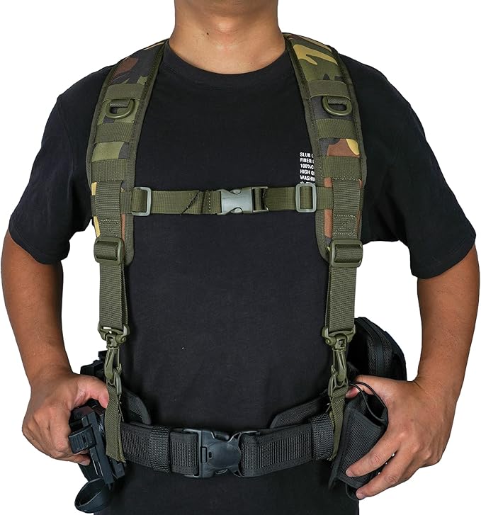 MELOTOUGH Tactical Outdoor H-Harness Duty Belt Suspenders (Battle Belt not Included)