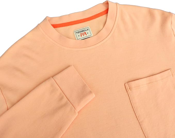 TICOMELA FR Shirts for Men Flame Resistant Shirt NFPA2112/CAT2 7oz Fire Retardant Men's Long Sleeve Henley Shirts