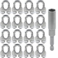 16PCS M4 5/32 Inches Stainless Steel Wire Rope Clips Cable Clamp