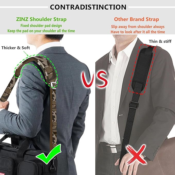 ZINZ Bag Shoulder Strap, Padded Adjustable Shoulder Strap Replacement