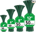Green Zip Ties, Zip Ties Assorted Sizes 4/6/8/12 inch, 200 Pack, 18-50 lb Tensile Strength, Zipties, Green Cable Ties for Christmas, Garden, Plants, Floral Arrangements by Glufirm