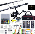 Goture Fishing Rod and Reel Combo, Red Telescopic Fishing Pole with Full Starter Kit & Carrier Bag, Portable 24T Travel Spinning Rod for Bass Trout, Freshwater Beginners Gift