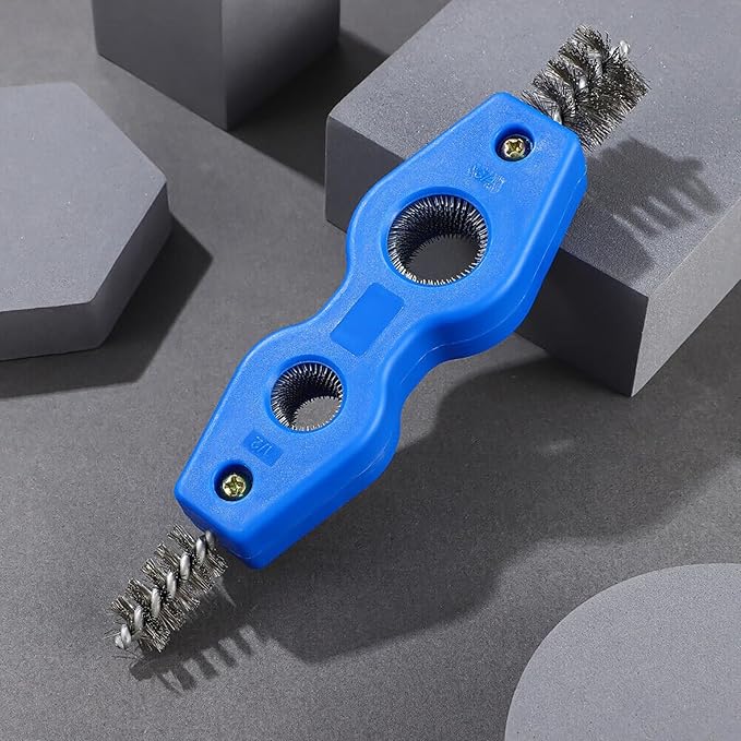 Yctze 4 in 1 Steel Battery Terminal Cleaning Brush, Battery Cleaner Tool, Perfect for Battery Terminals & Pipes, Suitable for Auto Battery Post Cleaner