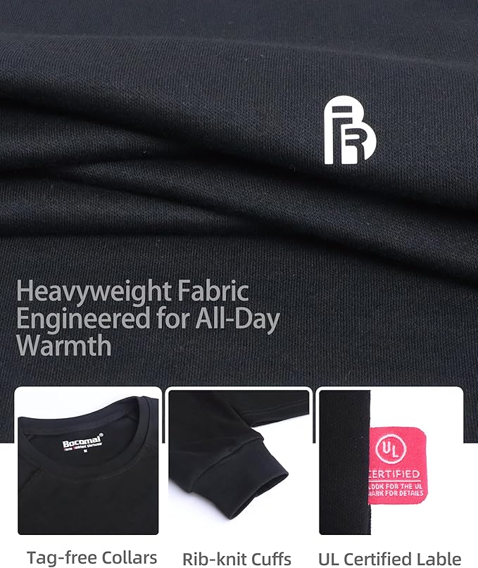 BOCOMAL FR Shirt 7oz Heavyweight Flame Resistant Shirts for Men Fire Retardant Long Sleeve Crew Work Shirts CAT2