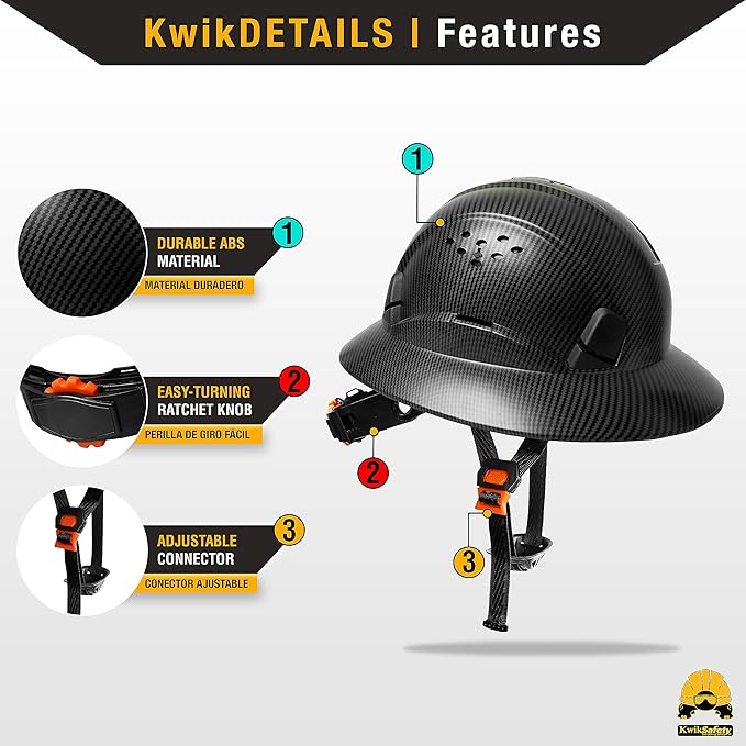KwikSafety - Charlotte, NC - Hard Hats [Full Brim, Cap Style, Climbing Style] Type 1, Class C ANSI OSHA