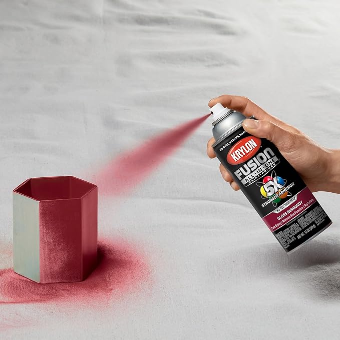 Krylon Fusion All-In-One Adhesive Spray Paint for Indoor/Outdoor Use, 12 oz, Burgundy