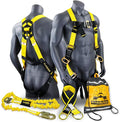 KwikSafety - Charlotte, NC - RATTLER [BEAM ANCHOR KIT] 6 ft Safety Lanyard, 3 D-Ring Safety Harness, Tool Lanyard, 3 ft Cross Arm Strap, ANSI Single Leg Shock Absorbing Fall Protection