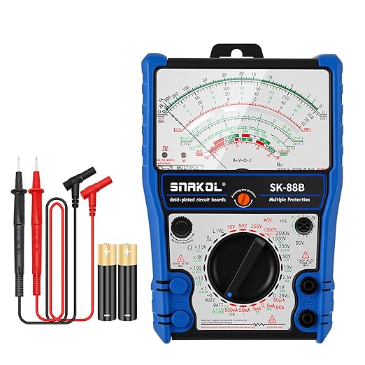 Analog Multimeter Tester, Analog Voltmeter Multimeter, Fieldpiece Multimeters for AC/DC Volt 2500V,DC Current 10A,RX 10K,Battery Tester, Diode/LED Testing,Live and Infrared Remote Detection