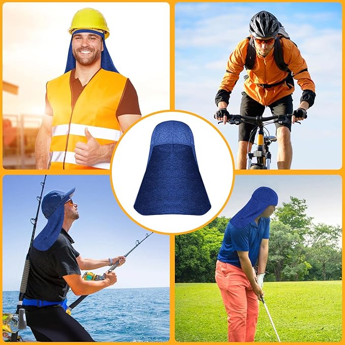 Sintege 6 Pieces Hard Hat Sun Shade Cooling Skull Cap Sun Neck Protector Quick Dry Neck Shade for Women Men