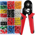 2120pcs Wire Ferrules Terminals Kit, Ferrule Crimping KitSelf-adjustable Ratchet Tool Set for AWG 23-7 Cable connectors for DIY Electrical Motorcycle Vehicle Boat (HSC8 6-4A + 2120)