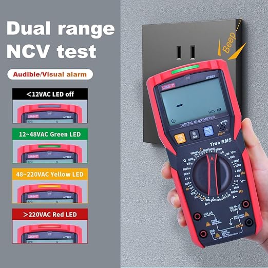 UNI-T UT89X Digital Multimeter Tester, TRMS 6000 Counts AC DC 1000V Multimetro Volt Ohm Meter Automotive Electrical Capacitance Multimeter, Measures Current Temperature NCV Resistance