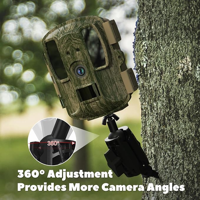 Adjustable Trail Camera Tree Mount: Game Camera Outdoor Mounting Bracket Holder with Double 360° Swivel Tilt Ball Joints, 2 Packs