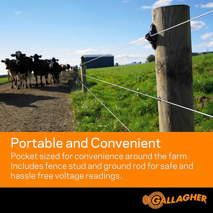 Gallagher Digital Volt Meter | Electric Fence Voltage Reader to Test, Trace & Diagnose Shorts and Faults |Auto Turn-On Indication | Easy Installation | Tough and Water Resistant
