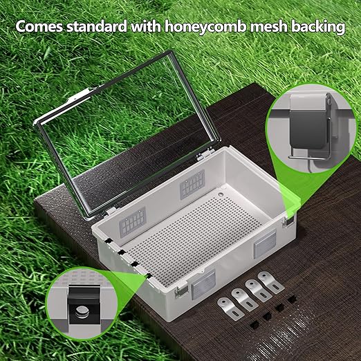 ABS Electrical Junction Box, Ventilated Design, Cable Grommets, IP65 Waterproof Enclosure, Indoor/Outdoor Use with Mounting Panel. (Clear Cover, 15.7"x11.8"x7.1")