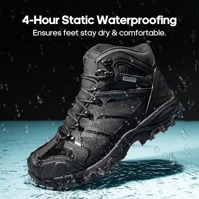 NORTIV 8 Waterproof Work Boots for Men Steel Toe Safety Construction Boots ARMADILLO-STL