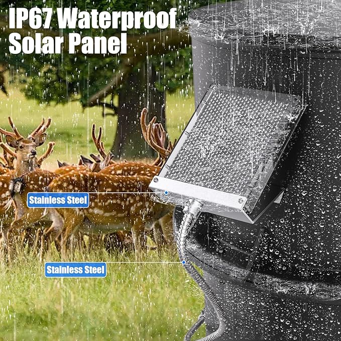 SOLPERK Solar Panel for Deer Feeder 6V IP67 Waterproof Solar Battery Charger Outdoor Solar Charger with Adjustable Mounting Hardware (6V)