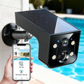 Solar Powered Camera Security Outdoor: AI Motion Detection 2K Outdoor Camera Wireless - Long Battery Life for Home & Business Monitoring(Black)