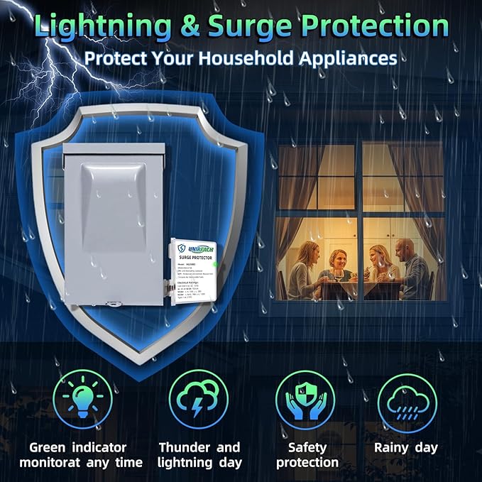 2 Pack AG3000 HVAC Surge Protector 120/240V, House Surge Protectors, AC Surge Protector, Whole House Surge Protective Device for Mini Split, TPMOV Technology, Watertight Enclosure, 5 Year Warranty