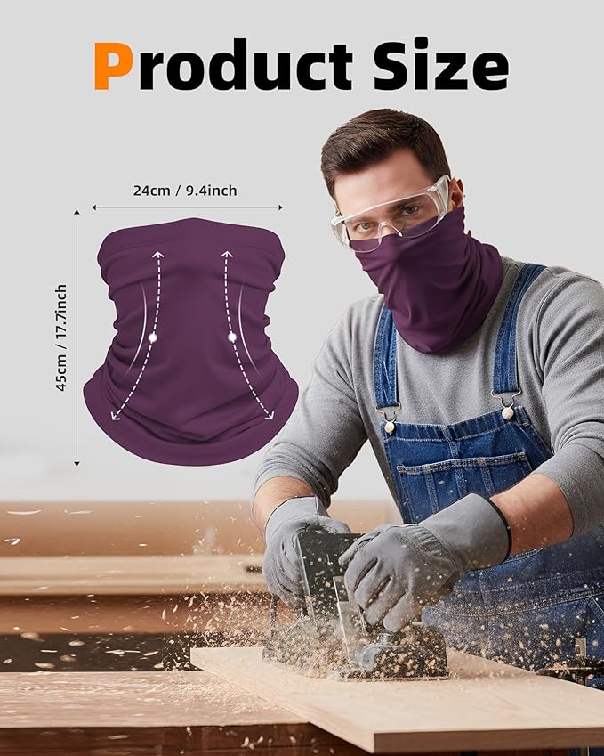 Xeoxarel Neck Gaiter, 7 Pack Cooling UV Protection, Bandana Face Mask Scarf for Men and Women
