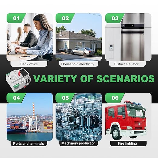 63Amp AC 220V Automatic/Manual Transfer Switch 2P 50/60Hz, 2POLE 63A Mini ATS Solar Auto Dual Power Switch for Home, Din Rail Mounted Cn Automatic Changeover Fast Transfe for Rv, Lv Power