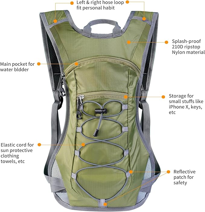 Unigear Hydration Pack Backpack with 70 oz 2L Water Bladder for Running, Hiking, Cycling, Climbing, Camping, Biking