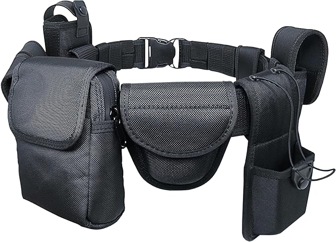 Duty Belt w/Utility Belts Law Enforcement Police Molded Pouches Kit ，Nylon Tactical Officer Security Guard Belt 4 pack Belts Keeper