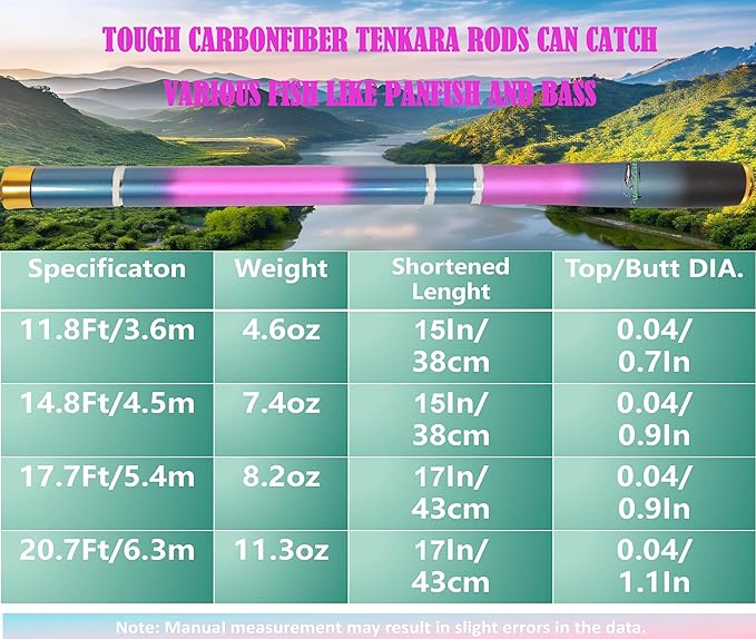 Tenkara Rod Tenkara Fishing Rod Kit 20FT-Fly Fishing Combo Premium Carbon Fiber Telescopic Fly Fishing Rod Combo with Tenkara Pole, Line, and Fishing Accessories