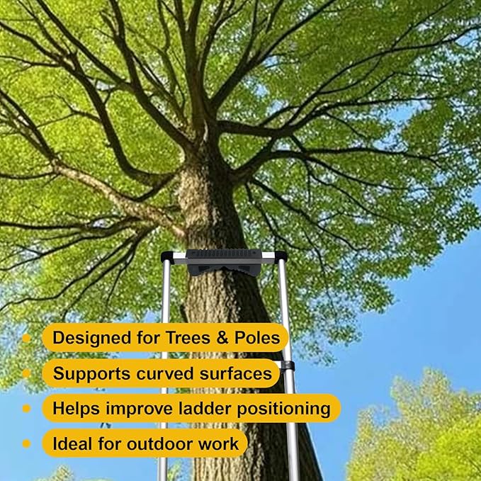 Rubber Steep Ladder Stabilizer for Extension Ladders, Pole & Trunk Support Bracket, Anti-Slip Ladder Accessory for Improved Stability
