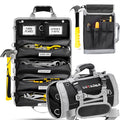 Updated Tool Roll Up Tool Bag Organizer, Name Tags, Advansed Features, Heavy Duty Tool Roll Bag Organizer, Mens Gifts For Him Motorcycle Mechanic & Electrician LUXADAR (6 Detachable Pouches)