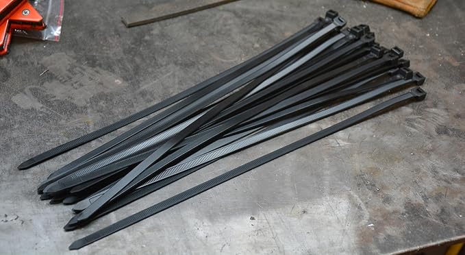 Pro Tie Heavy Duty Cable Ties, Self-Locking Nylon Cable Wire Ties for Indoor and Outdoor Use | 14.5-Inch, 120 lbs. Tensile Strength, UV Black Nylon, 25-Pack (PN: B14HD25)