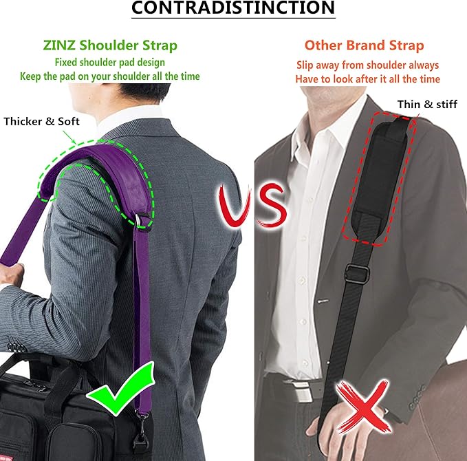 ZINZ Bag Shoulder Strap, Padded Adjustable Shoulder Strap Replacement