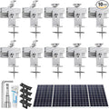 Solar Panel Mounting Brackets Kit 10Pcs Solar Roof Mount Kit for 1-4 Pieces Thickness 1.57-1.6” Solar Panels(100-400W), Aluminum Alloy Mount for Flat Pitched Roof Rack Mounting Brackets